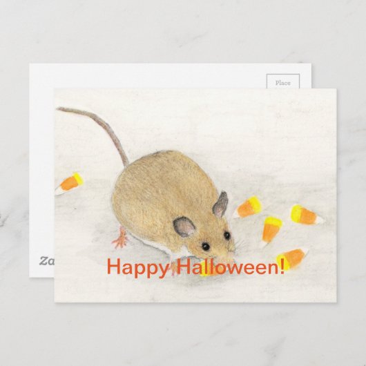 Maus mit Candy Corns Postkarte (Vorne/Hinten)