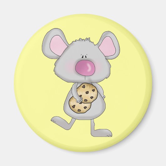 Maus mit Cookies Tshirts und Geschenke Magnet (Vorne)