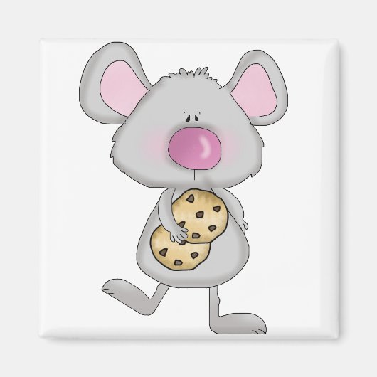 Maus mit Cookies Tshirts und Geschenke Magnet (Vorne)
