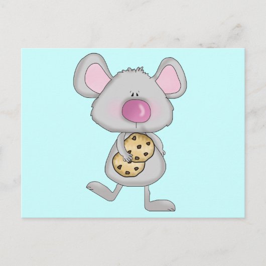 Maus mit Cookies Tshirts und Geschenke Postkarte (Vorderseite)