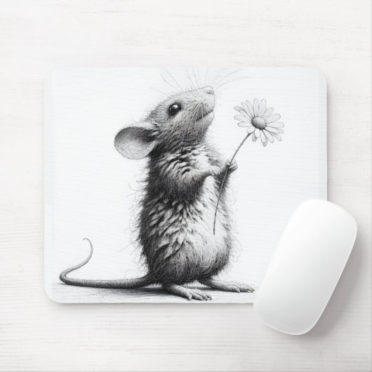 Maus mit Daisy Sketch Mousepad (Mit Mouse)