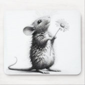 Maus mit Daisy Sketch Mousepad (Vorne)