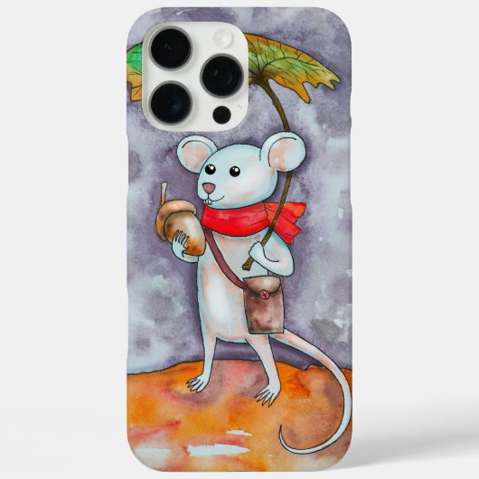 Maus mit einem Acorn Phone Case (Rückseite)