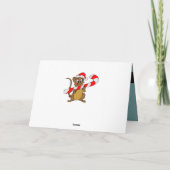 Maus mit einem Weihnachtskandinken Feiertagskarte (Rückseite)
