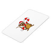 Maus mit einem Weihnachtskandinken Magnet (Linke Seite)