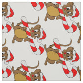 Maus mit einem Weihnachtskandinken Stoff (Muster)