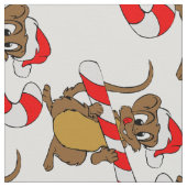 Maus mit einem Weihnachtskandinken Stoff (Nahaufnahme)