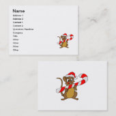 Maus mit einem Weihnachtskandinken Visitenkarte (Vorne/Hinten)