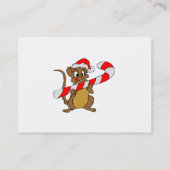 Maus mit einem Weihnachtskandinken Visitenkarte (Rückseite)