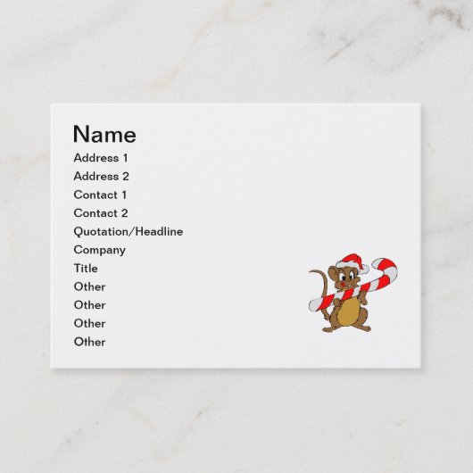 Maus mit einem Weihnachtskandinken Visitenkarte (Vorderseite)