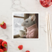Maus mit einer Tasse Kaffee Serviette (Beispiel)