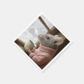 Maus mit einer Tasse Kaffee Serviette (Ecke)