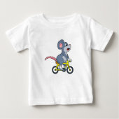 Maus mit Fahrrad Baby T-shirt (Vorderseite)