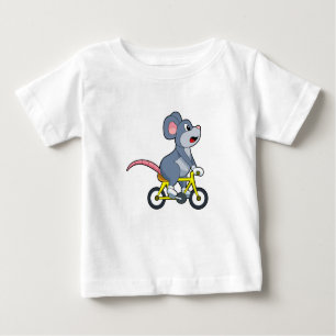 Maus mit Fahrrad Baby T-shirt