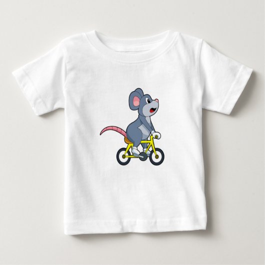 Maus mit Fahrrad Baby T-shirt (Vorderseite)