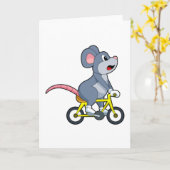 Maus mit Fahrrad Karte (Gelbe Blume)