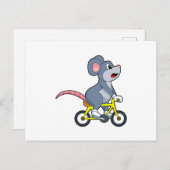 Maus mit Fahrrad Postkarte (Vorne/Hinten)