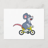 Maus mit Fahrrad Postkarte (Vorderseite)