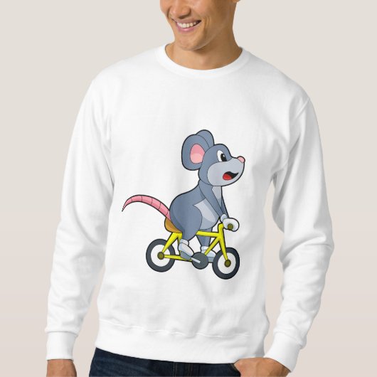 Maus mit Fahrrad Sweatshirt (Vorderseite)