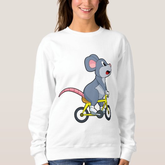 Maus mit Fahrrad Sweatshirt (Vorderseite)