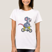 Maus mit Fahrrad T-Shirt (Vorderseite)
