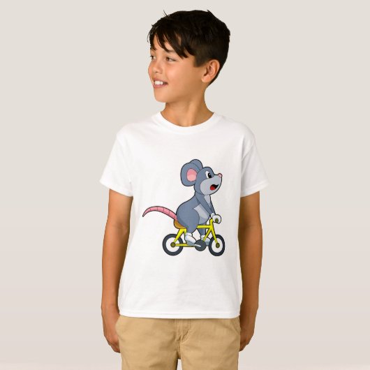 Maus mit Fahrrad T-Shirt (Vorne ganz)