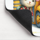 Maus mit gelbem Schulbus Mousepad (Ecke)