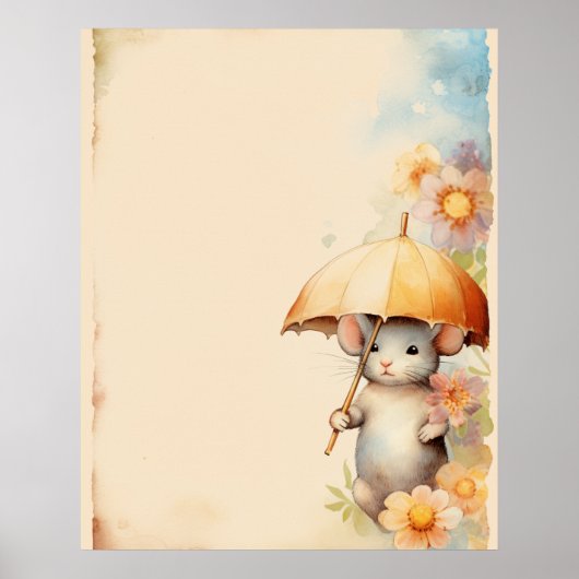 Maus mit gelbem Untergrund Poster (Vorne)