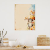 Maus mit gelbem Untergrund Poster (Küche)