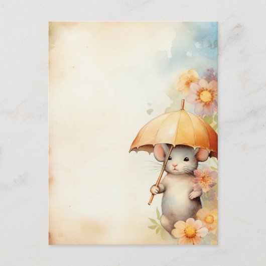 Maus mit gelbem Untergrund Postkarte (Vorderseite)