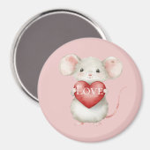 Maus mit Herz-Liebe Magnet (Vorderseite/Rückseite)