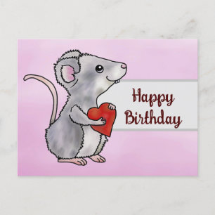 Maus mit Herz Postkarte