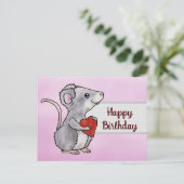 Maus mit Herz Postkarte (Stehend Vorderseite)