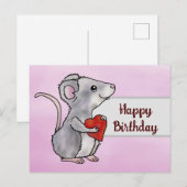 Maus mit Herz Postkarte (Vorne/Hinten)