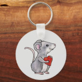 Maus mit Herz Schlüsselanhänger (Rückseite)