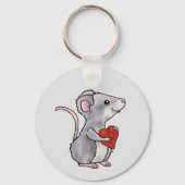 Maus mit Herz Schlüsselanhänger (Rückseite)