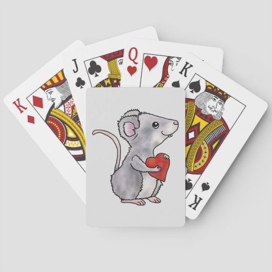 Maus mit Herz Spielkarten (Rückseite)