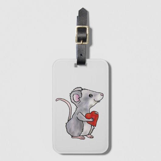 Maus mit Herz Wiederverwendbare Einkaufstasche Gepäckanhänger (Vorderseite Vertikal)