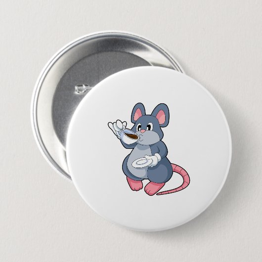 Maus mit Kaffee-Cup Button (Vorne & Hinten)