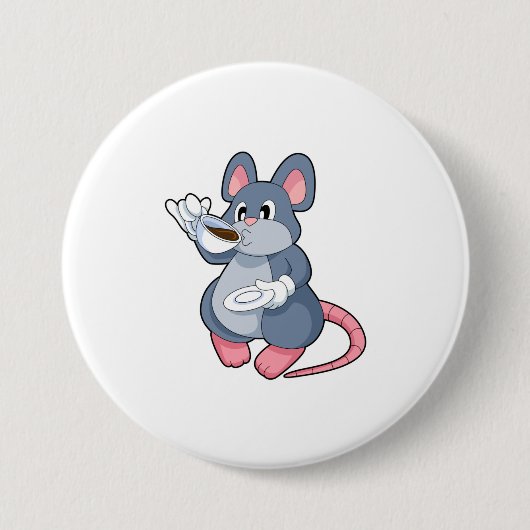 Maus mit Kaffee-Cup Button (Vorderseite)