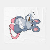 Maus mit Kaffee-Cup Fleecedecke (Vorderseite (Horizontal))