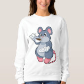 Maus mit Kaffee-Cup Sweatshirt (Vorderseite)