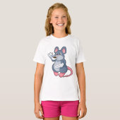 Maus mit Kaffee-Cup T-Shirt (Vorne ganz)