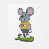 Maus mit Kaffeetasse Fleecedecke (Vorderseite)