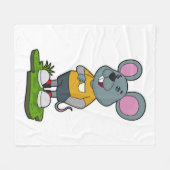 Maus mit Kaffeetasse Fleecedecke (Vorderseite (Horizontal))