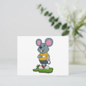 Maus mit Kaffeetasse Postkarte (Stehend Vorderseite)