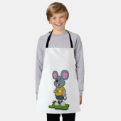 Maus mit Kaffeetasse Schürze (Getragen)