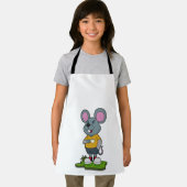 Maus mit Kaffeetasse Schürze (Insitu)