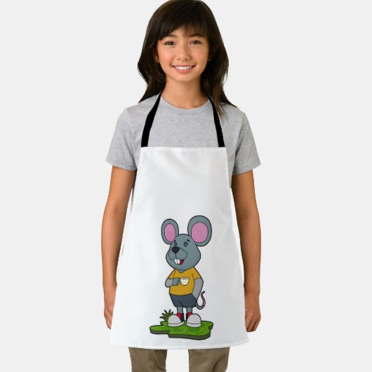 Maus mit Kaffeetasse Schürze (Insitu)