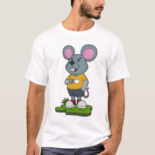 Maus mit Kaffeetasse T-Shirt